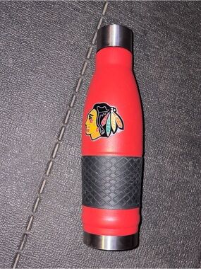 NHL Red and Black Stainless Steel Travel Bottle